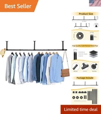 Clothes Rack Ceiling Mount Garment Rod Pipe Clothes Rack Clothing Organizer