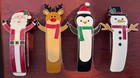 Christmas Stocking Holders 4 Santa Reindeer Penguin Snowman Lightweight Enamel