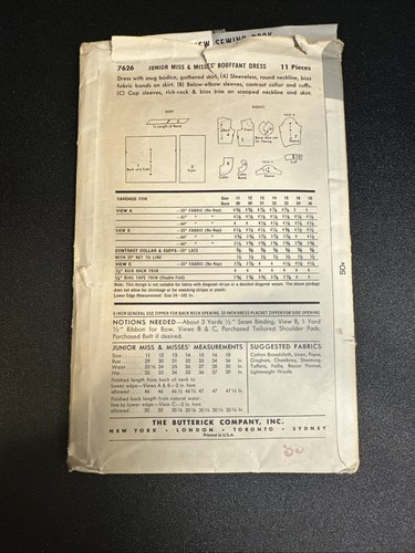 Lot 4 Vintage 1950s Simplicity & Butterick Dress Sewing Patterns Full Skirt - Picture 9 of 9