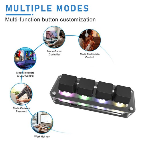 RGB Macro Custom Volume Button Knob Keypad Mechanical Keyboard Programable - Photo 3/10