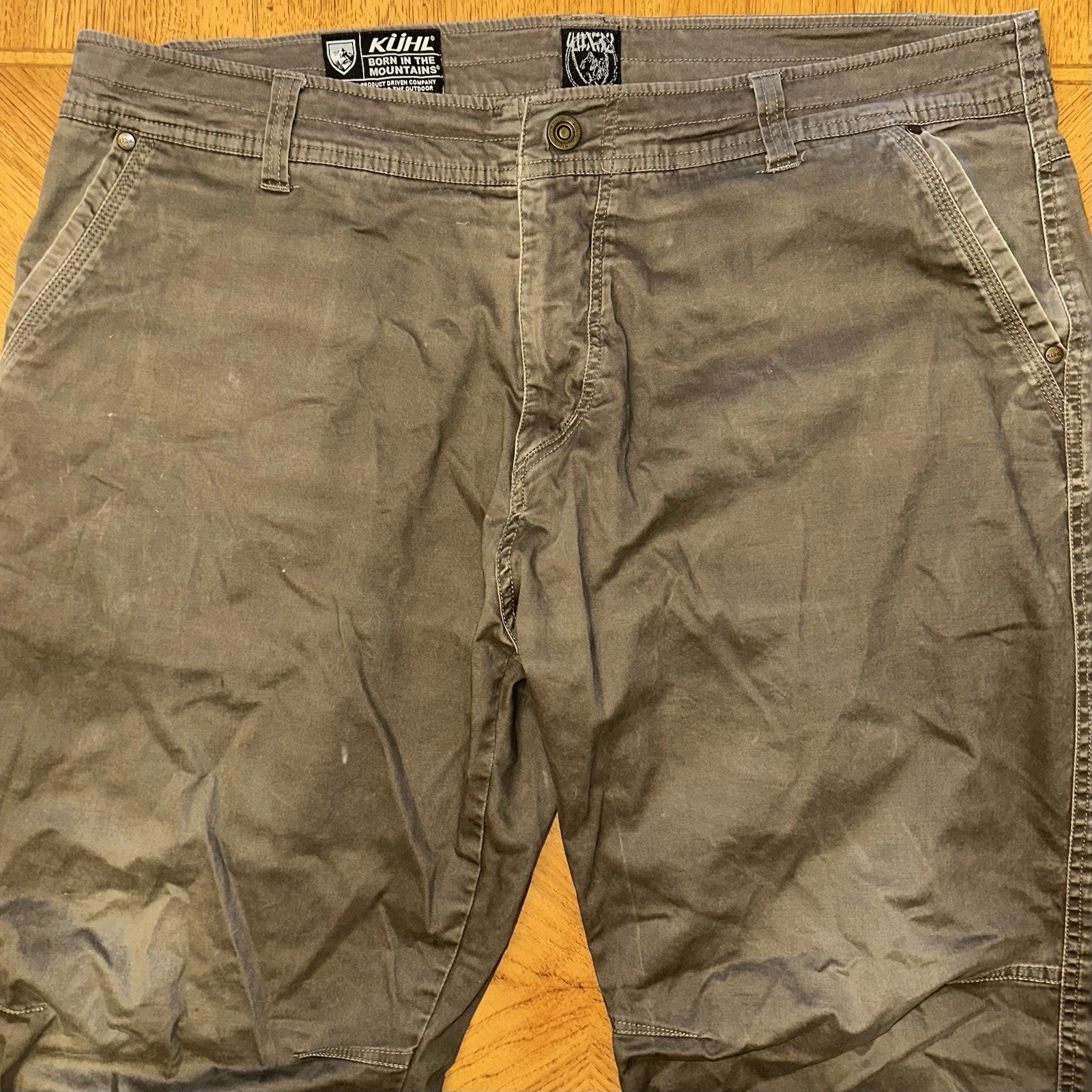 Kuhl Pants Men's 40x32 Green Slackr Vintage Patina Dyed Outdoor Hiking Workwear