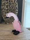 Vintage Murano Art Glass Duck Flamingo Look Figurine  Italy Hand Blown