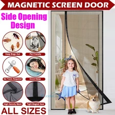 Magnetic Screen Door Mesh Curtain Durable Heavy Duty Mosquito Net Bug Hands Free