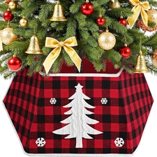 Christmas Tree Collar, 26’’ Christmas Tree Skirt Decorations Stand, Foldable Wil