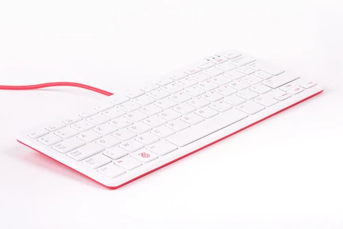 Officiel Raspberry Pi Clavier, Fr-Layout, Avec 3 Port USB Moyeu, Rouge/Blanc