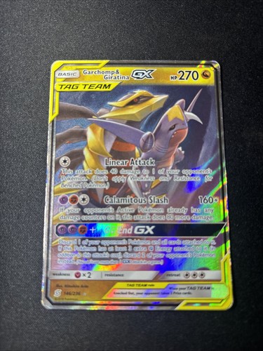 Pokemon Garchomp & Giratina GX 146/236 Tag Team Holo Full Art Rare