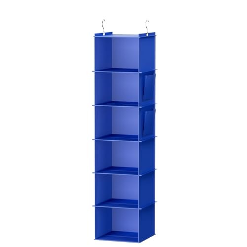 Hängeschrank Organizer, 6 Regale Schrank Hängeaufbewahrung Regale, blau - Bild 6 von 7