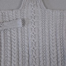 Lauren Ralph Lauren Sweater Womens Small Gray Cable Knit Mock Neck Cotton Blend