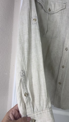 Patagonia Men Shirt M Hemp/Organic Cotton Button-Down Beige Outdoors Gorpcore - Picture 2 of 15