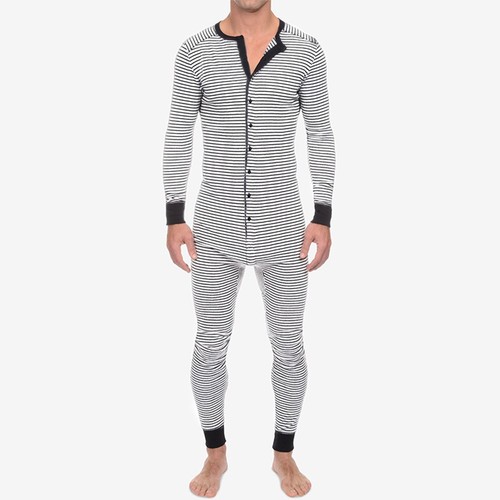 Mens Jumpsuits Thermal Long Sleeve Plus Size Romper Playsuit Underwear - Picture 10 of 17