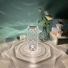 USB Crystal Diamond Touch Lamp Rose Projector Night Light for Bedroom Decor