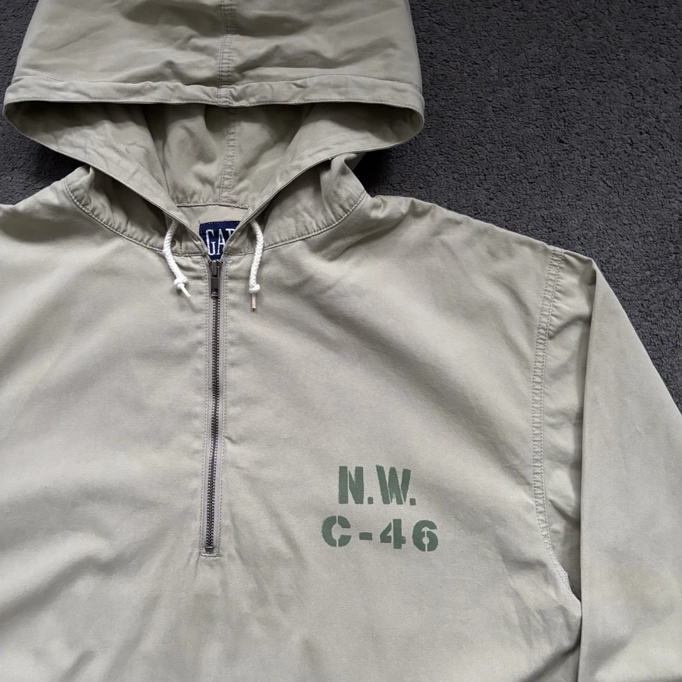 Vintage 90s GAP N.W. C-46 Military Smock Gunner Pullover Jacket (L) Beige - Image 3 of 4