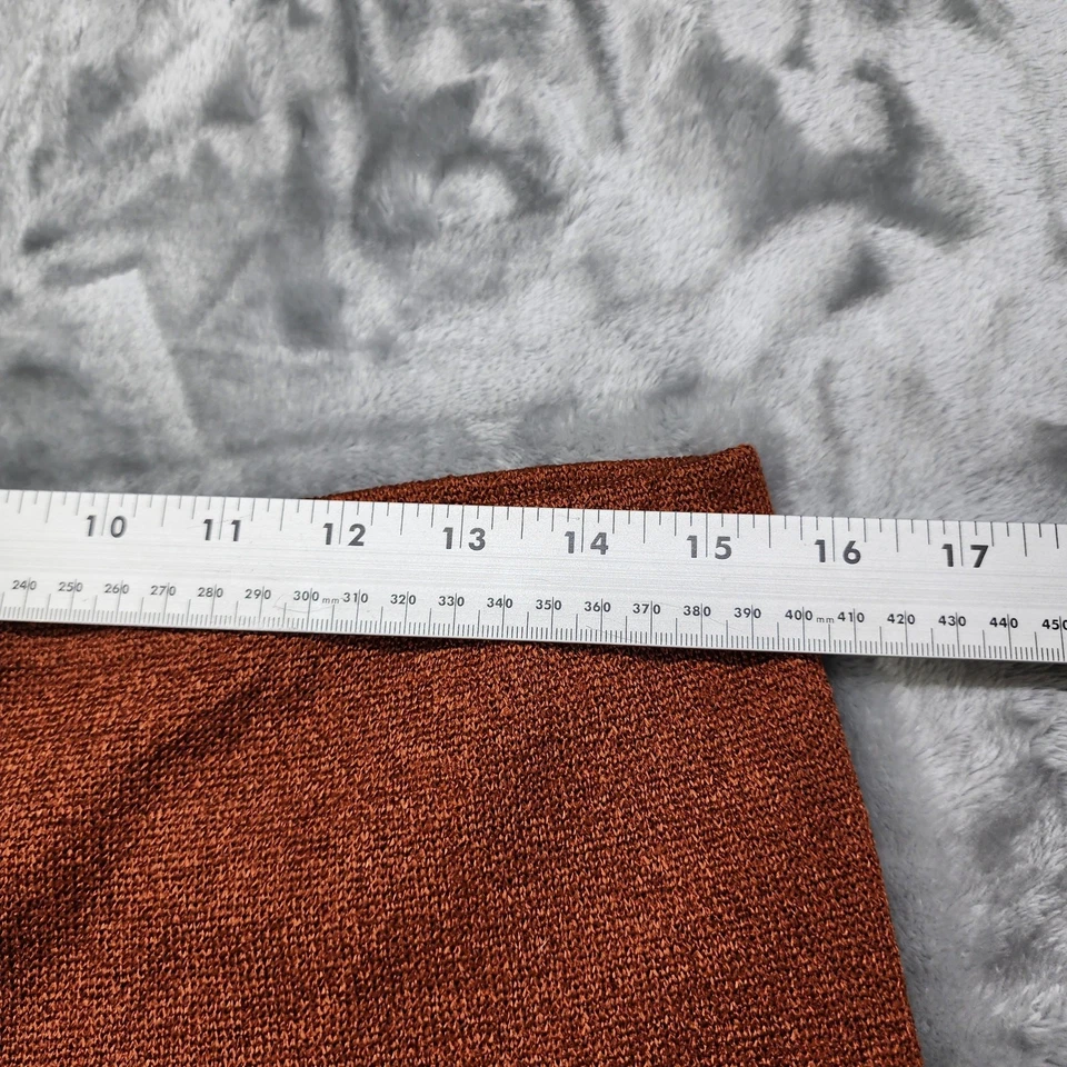 Винтажные женские вязаные брюки 70-х Mirbella L коричневые ржавчина металлик без застежек широкие штанины - Изображение 4 из 4