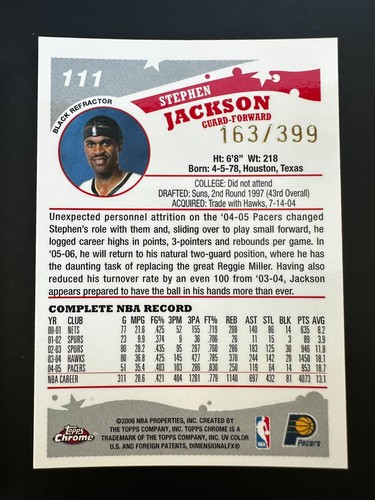 2005-06 Topps Chrome Basketball BLACK REFRACTOR /399 **You Pick** - Picture 131 of 343