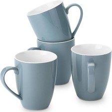 BTaT- Porcelain Coffee Mugs Set, 16 Ounces, 4 Pack, Gray Ceramic Coffee Mugs