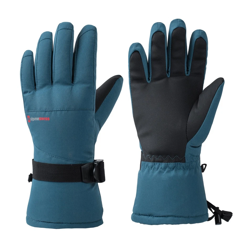 Alpine Swiss Mens Waterproof Ski Gloves Snowboarding 3M Thinsulate Winter Gloves - Image 3 of 4