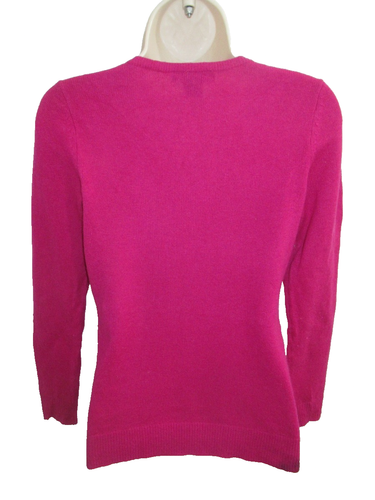 Ann Taylor 100% Cashmere Pink V-Neck Sweater Petite Size PS SP - Picture 2 of 4