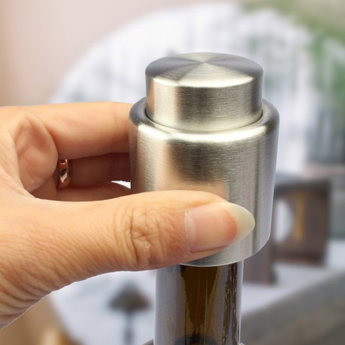 2pcs Wine Stoppers Plug Bottle Accessory Bottle Sealing Plug (Argento) - Foto 5 di 12