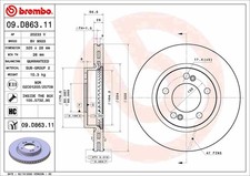 2x BREMBO Bremsscheibe PRIME LINE - UV Coated 09.D863.11 für SSANGYONG REXTON QK