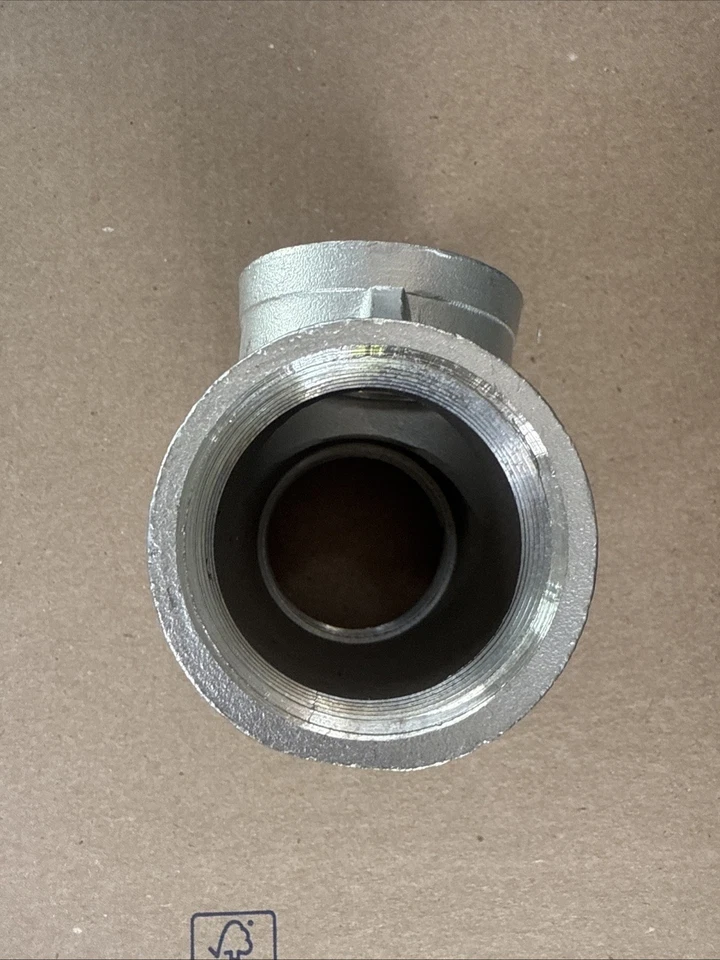 1-1/2" 150 Female NPT Pipe Tee Cast 304 Stainless Steel Fitting - Image 3 of 3