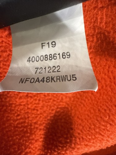 North face Mens Jacket Medium Orange 1/4 Zip Fleece Sweater pullover Hiking Knit - Picture 10 of 12