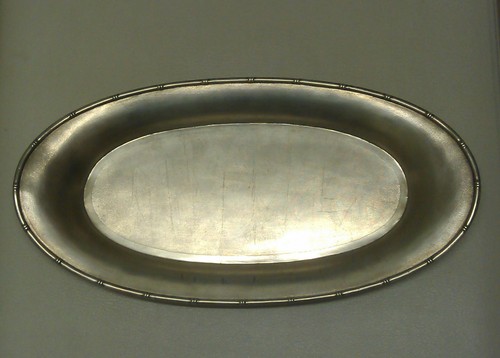 Antique Chinese 邵应堂 Bamboo Pattern Sterling Silver Plate - Picture 2 of 5
