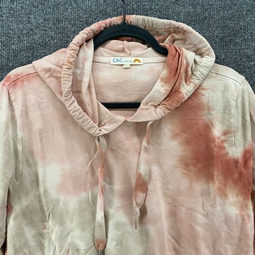 C&C California Tie Dye Sweater Womens Size M Cropped Long Sleeve Hooded Hoodie - Picture 3 of 10