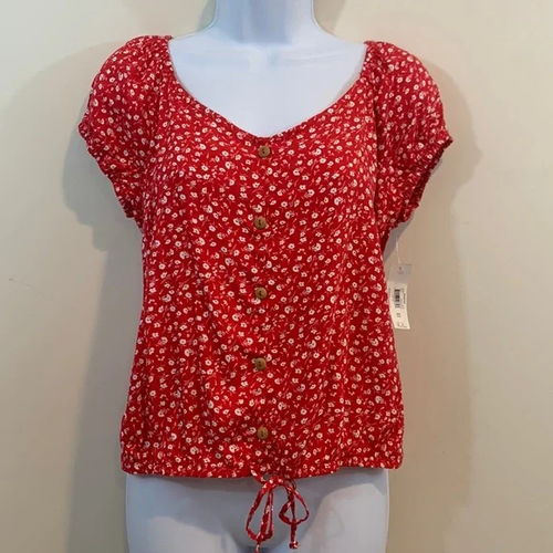 No Boundaries Juniors Floral Flirty Top Shirt NEW Size S - Picture 1 of 9
