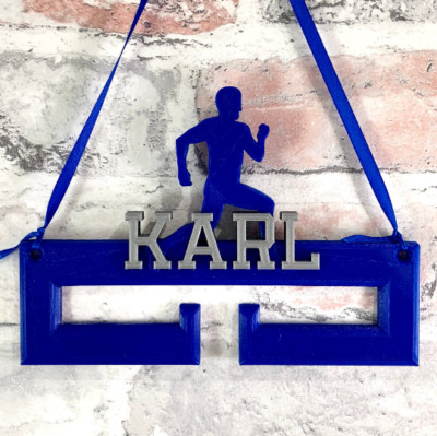 Personalised Running Runner Medal Hanger//Holder 3D Printed Athlete