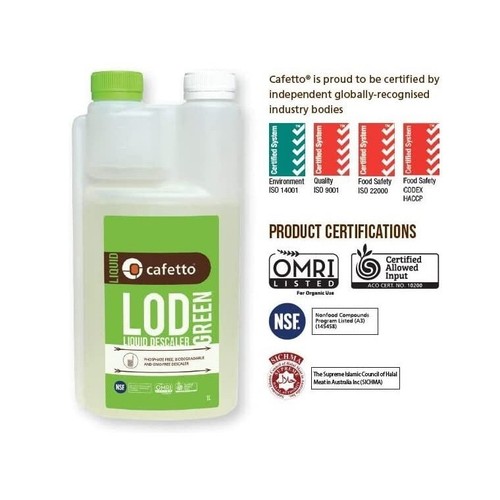 Cafetto LOD Green Liquid Descaler Cleaner! Organic Coffee Machine, 1L Bottle - Picture 3 of 4