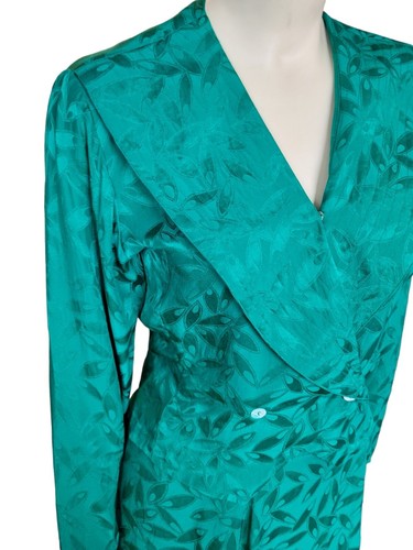 Abito Argenti vintage pura seta gonna top set verde 8 petite - Foto 6 di 15