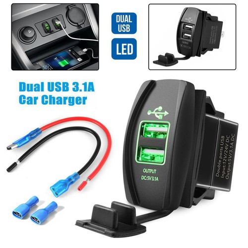3.1A Dual USB Socket Charger Power Adapter Waterproof LED 12V 24V for Car Motor - Picture 9 of 17
