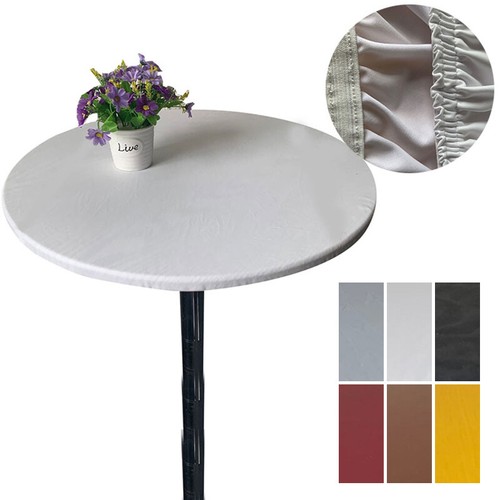 Round Waterproof Table Cover Elastic Fitted PVC Tablecloth Oil Proof Home Party - Picture 5 of 18