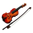 Dollhouse Miniature Wooden Violin 2.5” Long 4 Strings Hand Crafted