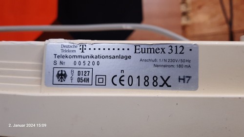 Eumex 312 Komplett Telekommunikationsanlage, 1/N 230V/50H, NICHT GEPRÜFT - Bild 5 von 12