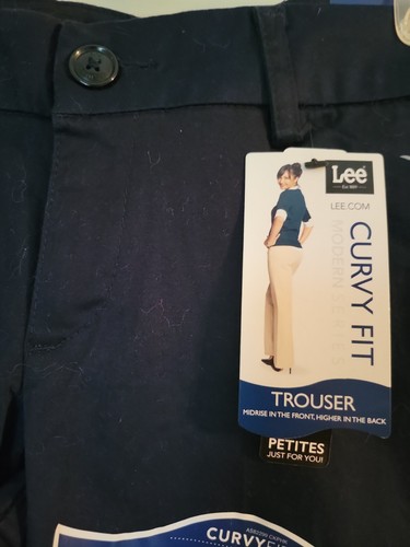Lee Navy Slacks Curvy Fit NWT Petite SZ 8 - Picture 3 of 7