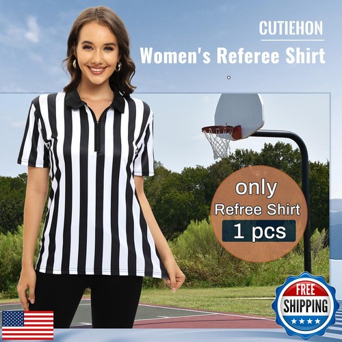 CUTIEHON Women's Referee Shirt, Official Basketball Umpire Jersey for Hallowe - Foto 2 di 5
