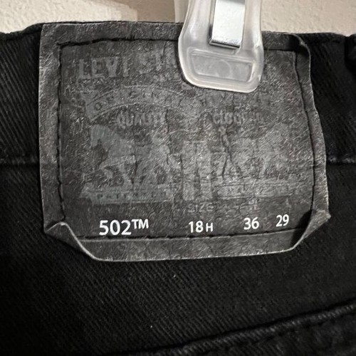 Levi's Boys 18 husky 502 Reg Taper Black Jeans Cotton And Elastane For Stretch. - Picture 6 of 7