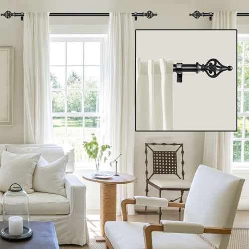 1" Portia Adjustable Single Drapery Curtain Rod, 28"-48"/48"-84"/84"-120" - Picture 9 of 36
