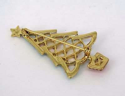 ★ Massimo Dutti★ Reeves Brooch 04616603808 RUCINNI X'mas Tree Brooch, 20K plated and Swarovski Crystals
