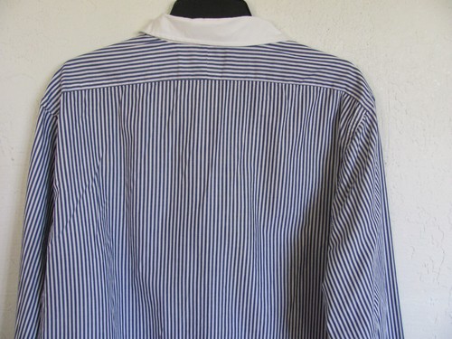 Abercrombie & Fitch L/S Button Down Shirt-White & Blue Stripes- Men's 16.5 33 - Picture 4 of 9