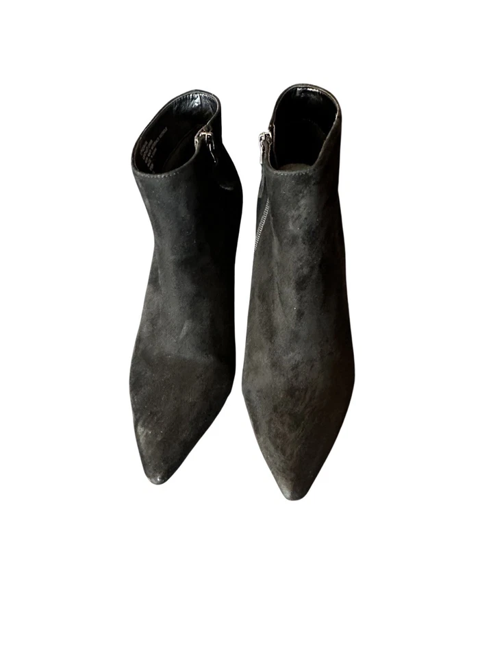 Аэрозоли женщин эпиграмма лодыжки стороне молнии черная замша ботинки Sz 8,5 М EUC! - Изображение 2 из 4