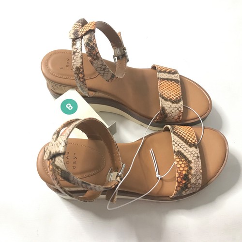 A New Day Damen-Sandalen Größe 8 Abigail Knöchelriemen Kork Keilabsatz braun Memory - Bild 4 von 9
