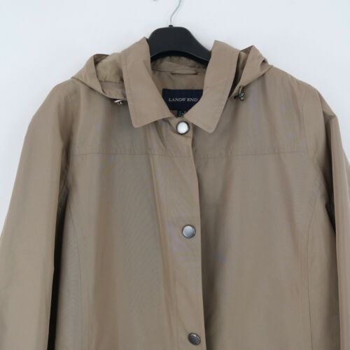 Womens Trench Coat 3XL Size UK 26 EU 52 Vintage Brown LANDS´ END Rain Coat - Picture 5 of 10