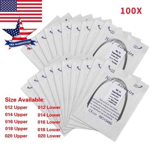 100 Packungen USA Dental Kieferorthopädisch Superelastisch Niti Rundbogen Drähte Hohlform - Bild 35 von 40