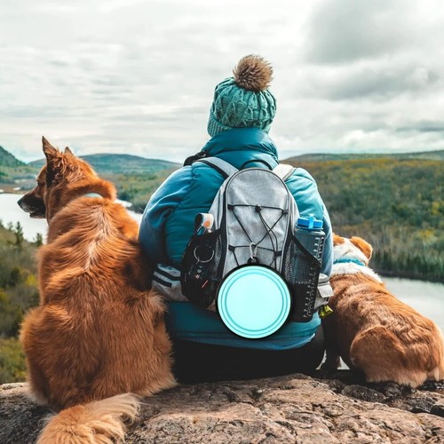 Ciotole Pieghevoli per Cani, Ciotola Acqua da Viaggio in Silicone per Cani, Cane Gatto Portatile - Foto 7 di 7