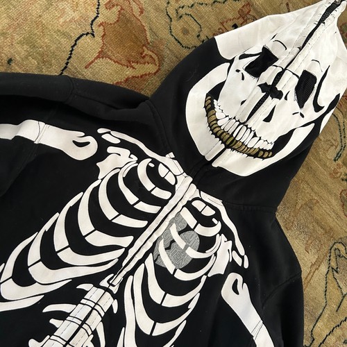 Y2k Vintage Full Zip Sweatshirt Skeleton -ed hardy Youth Size 12 - Picture 2 of 13