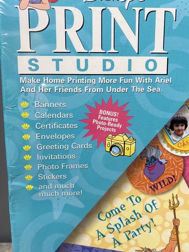 THE LITTLE MERMAID Disney Print Studio Software PC CD-ROM Windows ARIEL Sealed - Picture 3 of 5