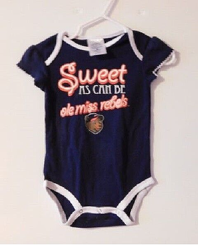 Ole Miss Rebels Baby Girl 6-9 months "SWEET As Can BE" one piece