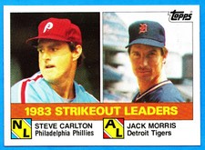 Steve Carlton / Jack Morris 1984 Topps #136 (nrmt) 1983 Strikeout Leaders F